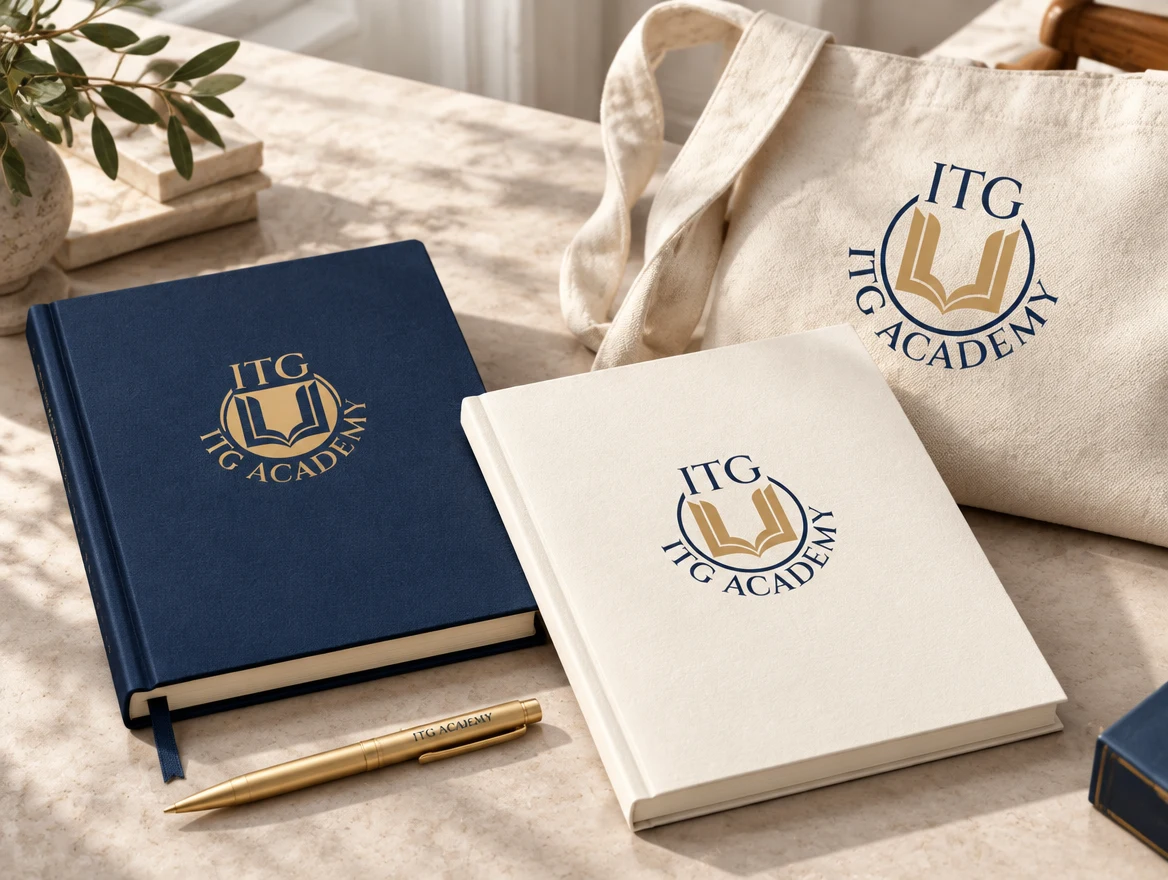 Concept del kit ITG Academy con quaderni e materiali di studio